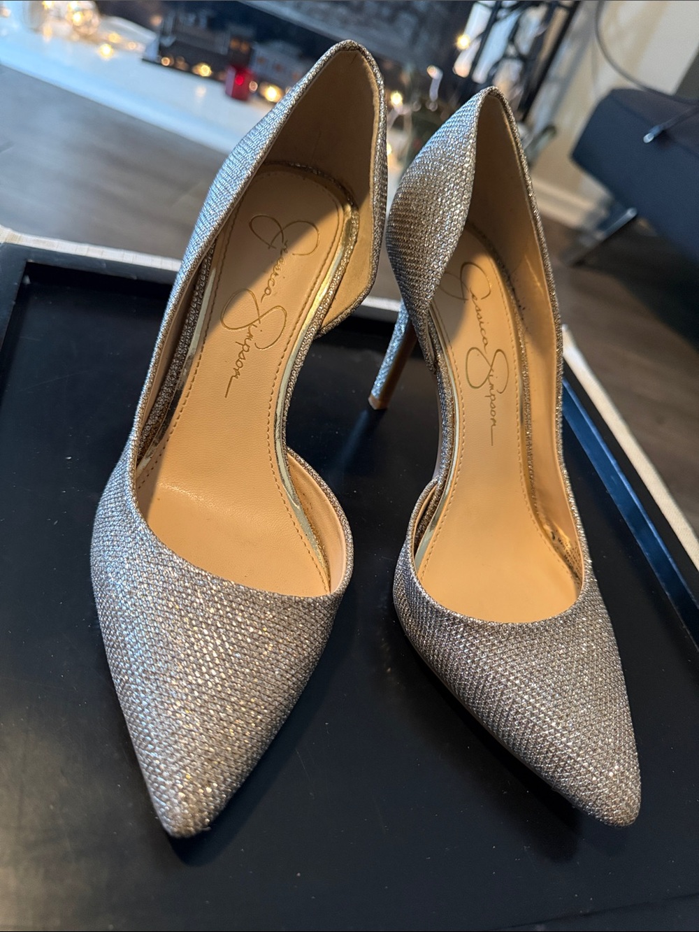 Jessica Simpson Glitter Pointed-Toe Stiletto Pumps